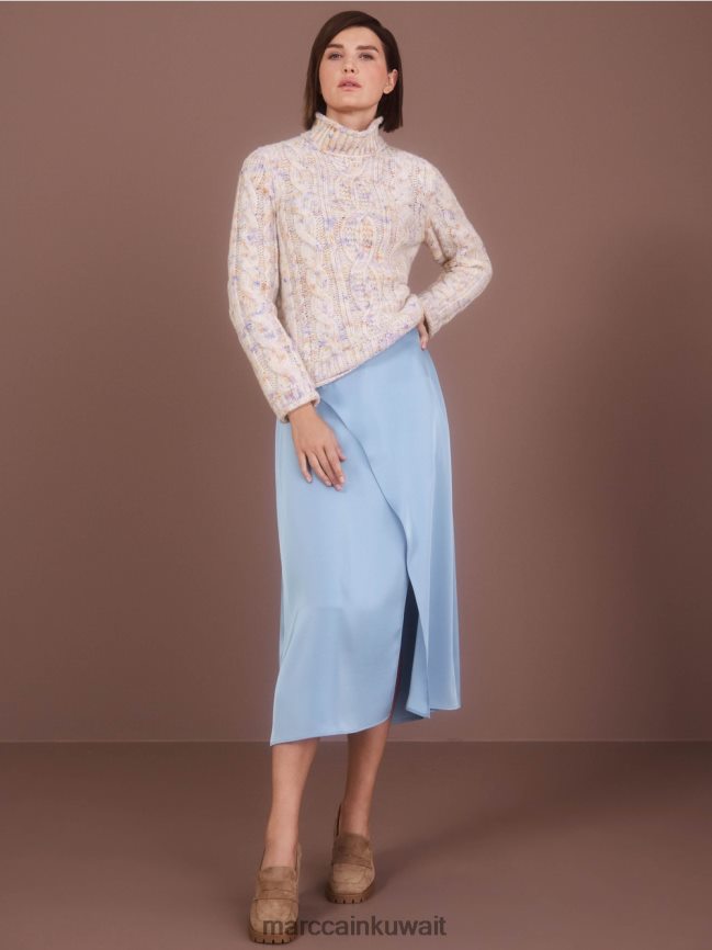 Marc Cain تنورة بتأثير ملفوف LVN0D6467 ملابس سماء الصيف المظلمة