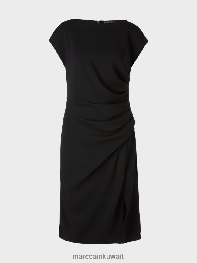 Marc Cain فستان بتصميم ملفوف LVN0D646 ملابس أسود