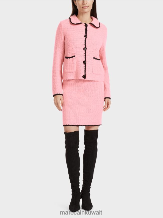 Marc Cain تنورة قصيرة محبوكة في ألمانيا LVN0D6474 ملابس مسحوق وردي ناعم