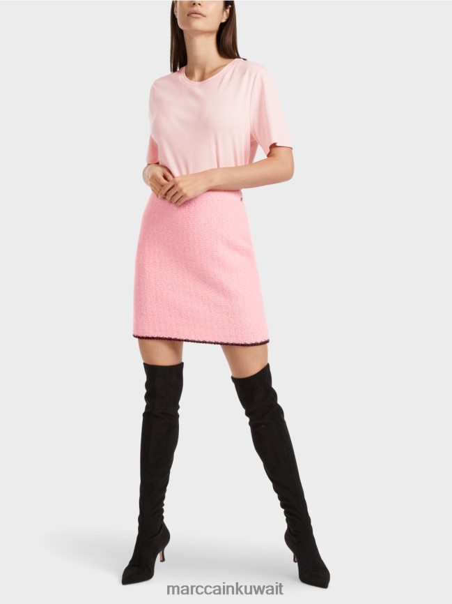 Marc Cain تنورة قصيرة محبوكة في ألمانيا LVN0D6474 ملابس مسحوق وردي ناعم