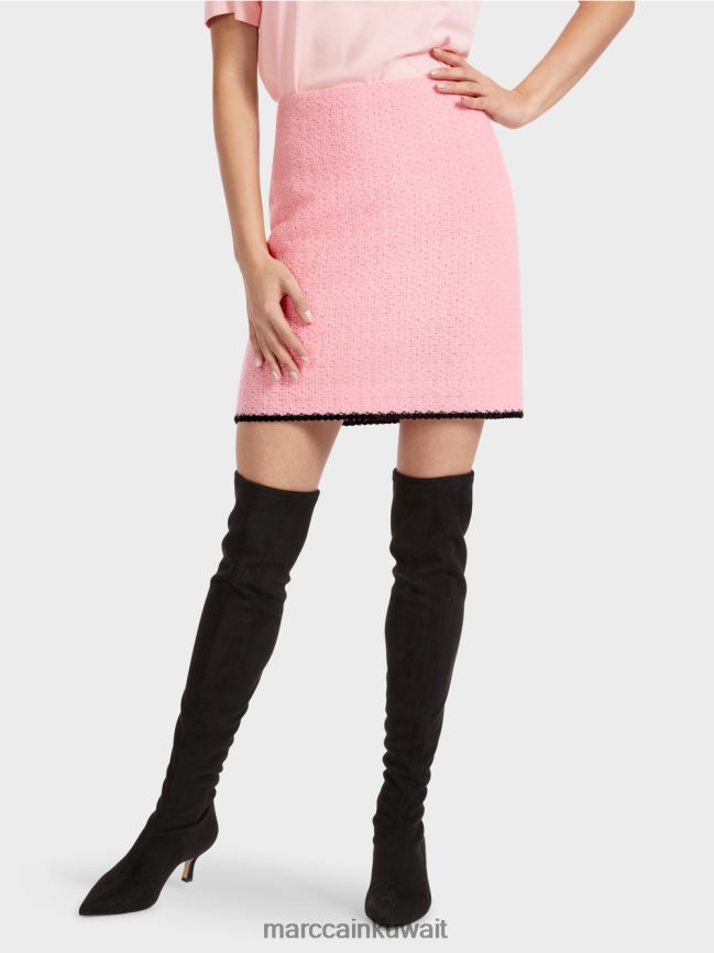 Marc Cain تنورة قصيرة محبوكة في ألمانيا LVN0D6474 ملابس مسحوق وردي ناعم