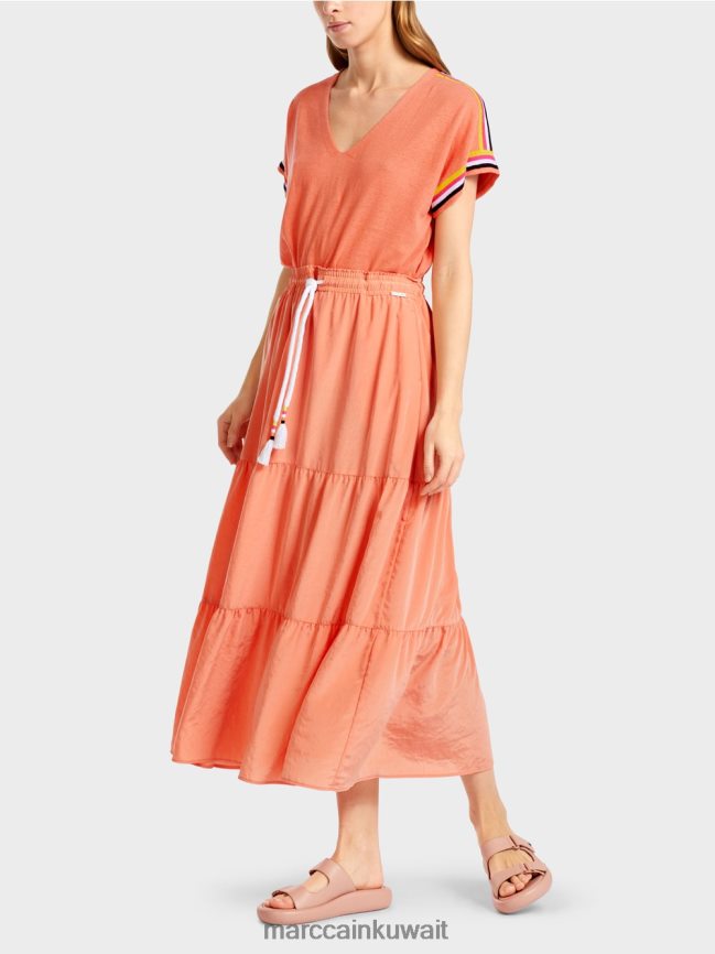 Marc Cain تنورة انتفض مع الحبل LVN0D6480 ملابس الطين الخفيف