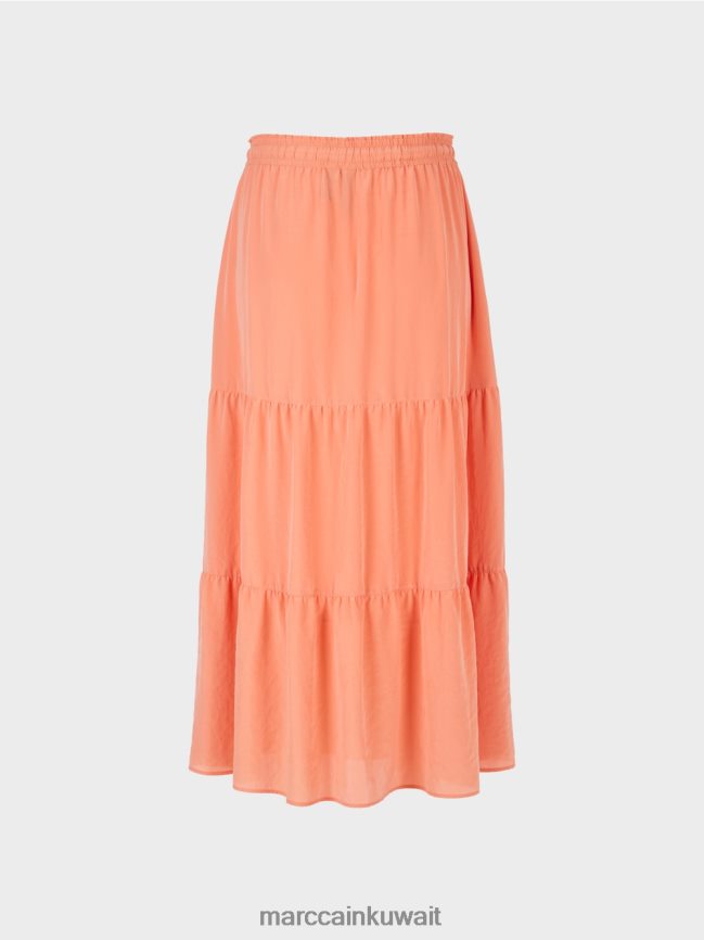 Marc Cain تنورة انتفض مع الحبل LVN0D6480 ملابس الطين الخفيف