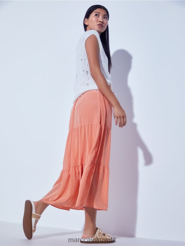 Marc Cain تنورة انتفض مع الحبل LVN0D6480 ملابس الطين الخفيف