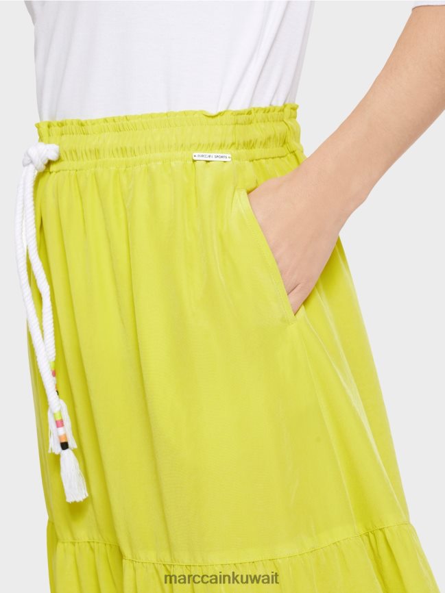 Marc Cain تنورة انتفض مع الحبل LVN0D6482 ملابس ليميد خفيف