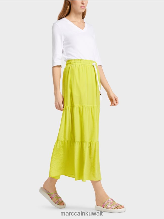 Marc Cain تنورة انتفض مع الحبل LVN0D6482 ملابس ليميد خفيف
