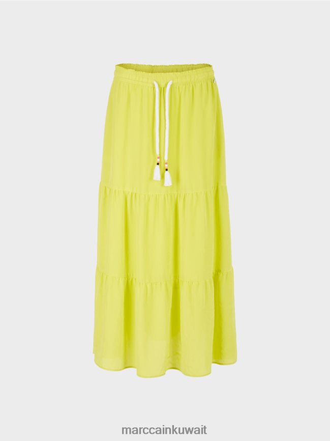 Marc Cain تنورة انتفض مع الحبل LVN0D6482 ملابس ليميد خفيف