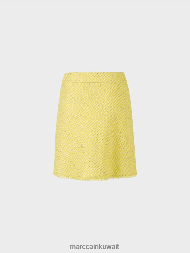 Marc Cain تنورة قصيرة بوكل واسعة LVN0D6485 ملابس الليمون الأخضر