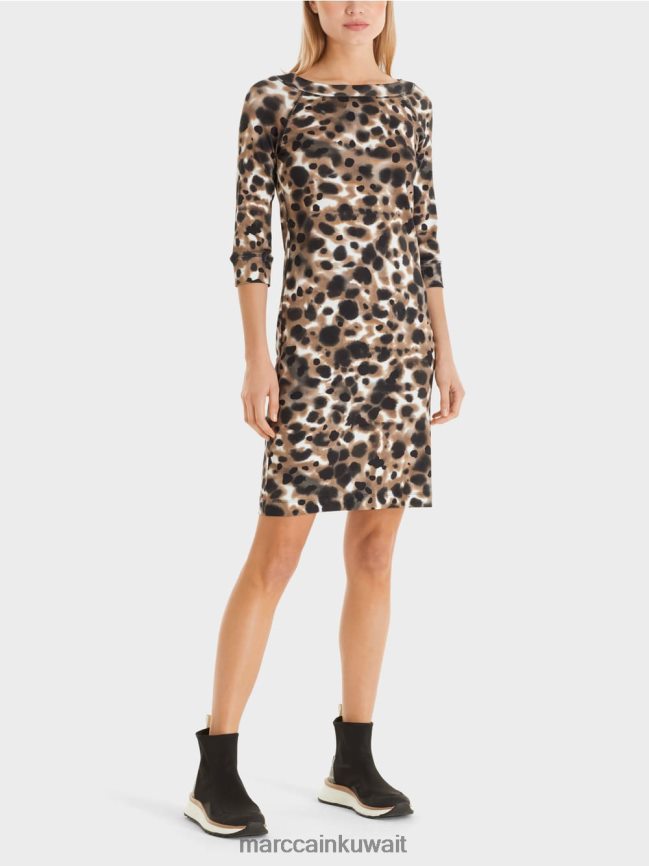 Marc Cain فستان قطن مطاطي LVN0D649 ملابس قهوة خفيفة