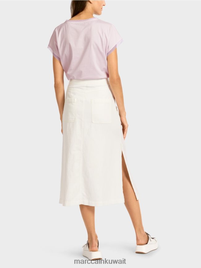 Marc Cain تنورة المشتعل LVN0D6491 ملابس أبيض مصفر