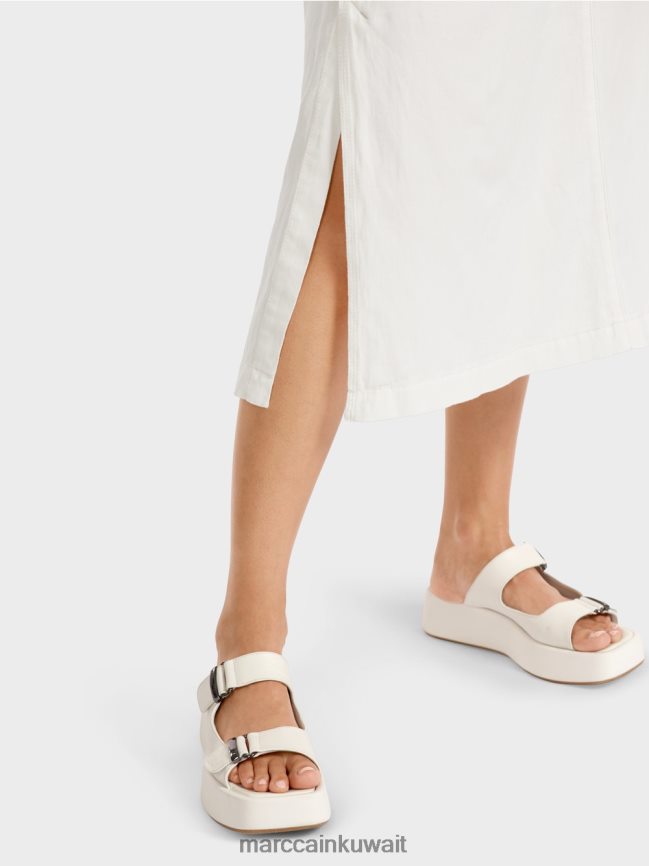 Marc Cain تنورة المشتعل LVN0D6491 ملابس أبيض مصفر