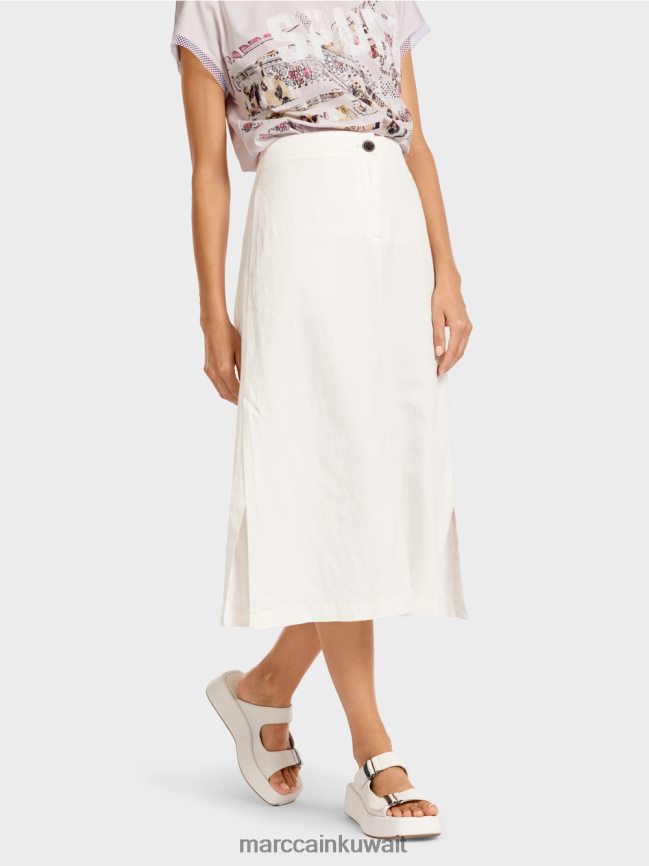 Marc Cain تنورة المشتعل LVN0D6491 ملابس أبيض مصفر