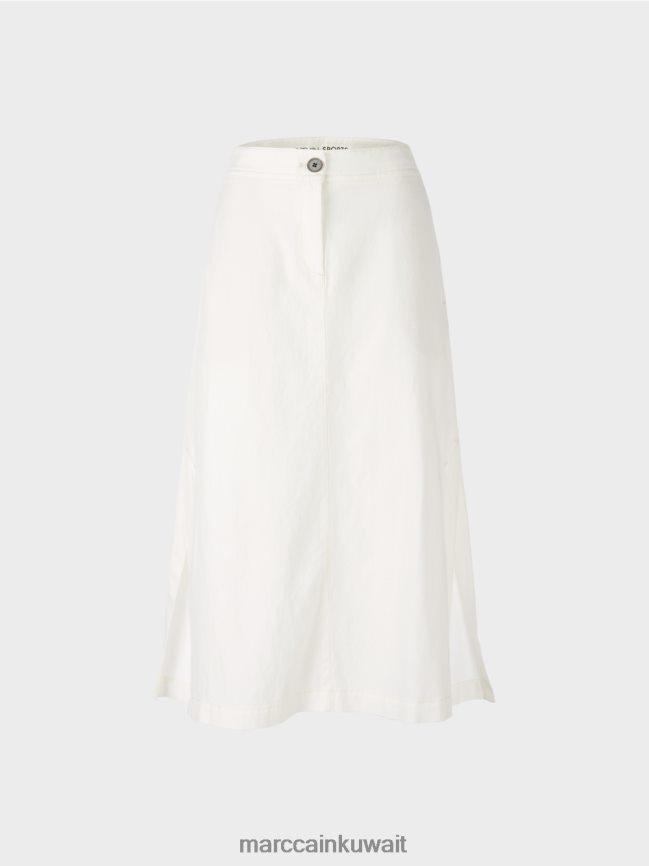 Marc Cain تنورة المشتعل LVN0D6491 ملابس أبيض مصفر