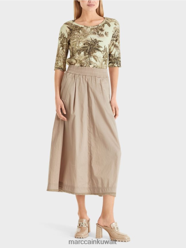 Marc Cain تنورة دوامية LVN0D6494 ملابس رمادي داكن ناعم