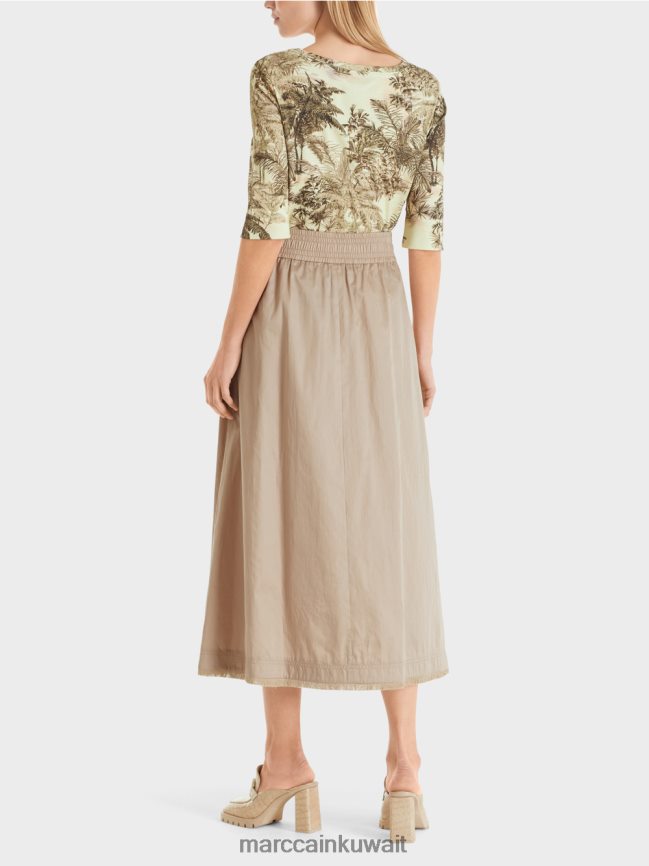 Marc Cain تنورة دوامية LVN0D6494 ملابس رمادي داكن ناعم