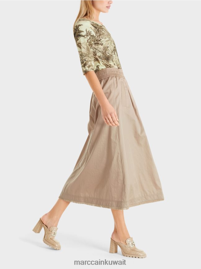 Marc Cain تنورة دوامية LVN0D6494 ملابس رمادي داكن ناعم