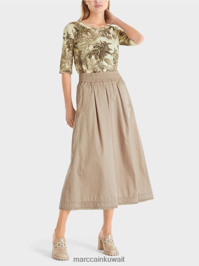 Marc Cain تنورة دوامية LVN0D6494 ملابس رمادي داكن ناعم