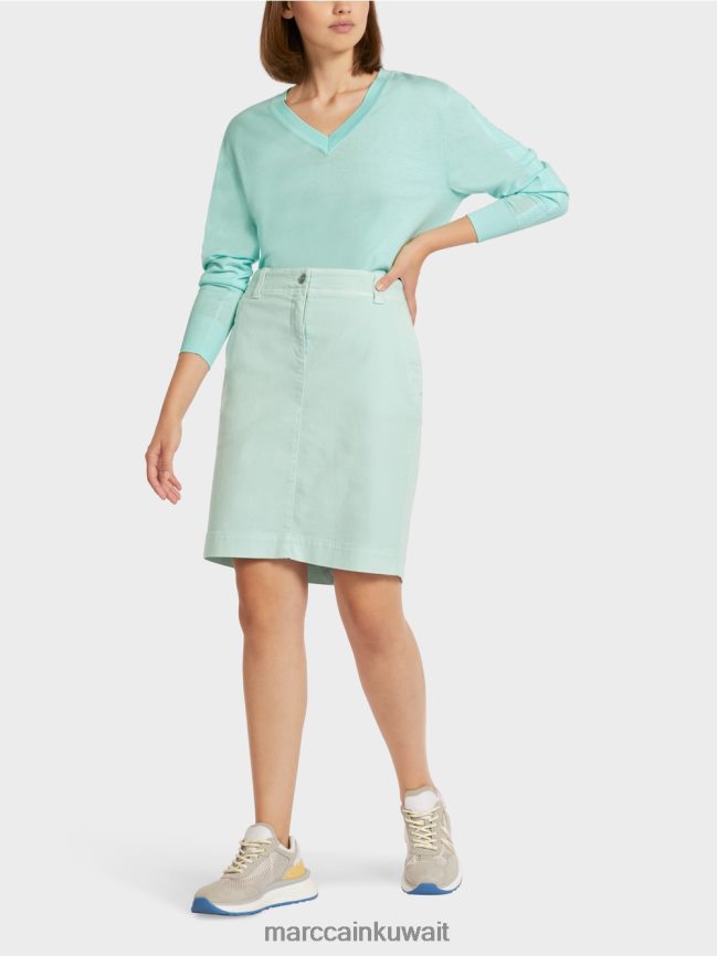 Marc Cain تنورة الدنيم "إعادة التفكير معًا". LVN0D6497 ملابس كوة خفيفة ناعمة