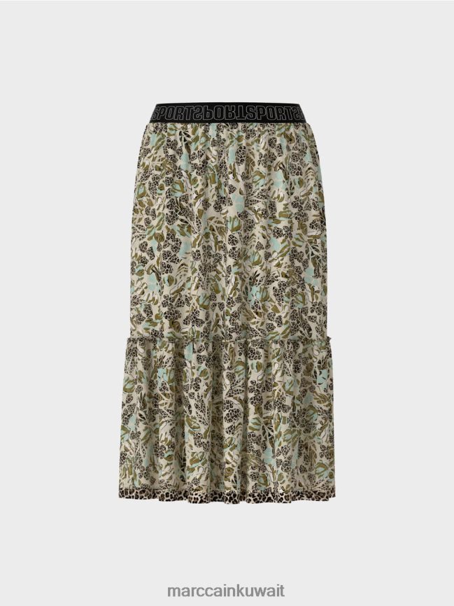 Marc Cain تنورة بطبقات من كريب الفيسكوز LVN0D6498 ملابس كوة ناعمة