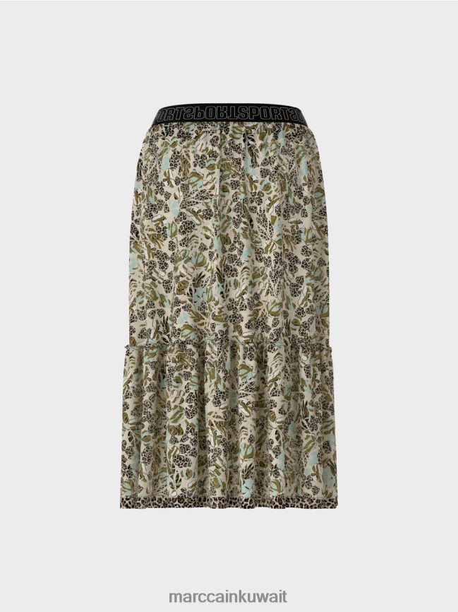 Marc Cain تنورة بطبقات من كريب الفيسكوز LVN0D6498 ملابس كوة ناعمة