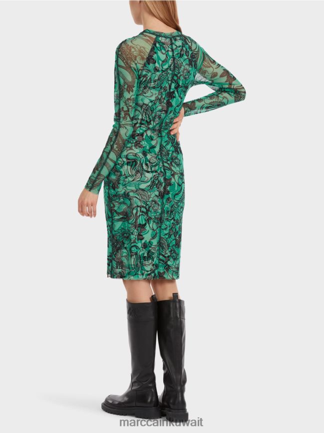 Marc Cain فستان من التول المطاطي يعانق الجسم LVN0D64 ملابس المينا