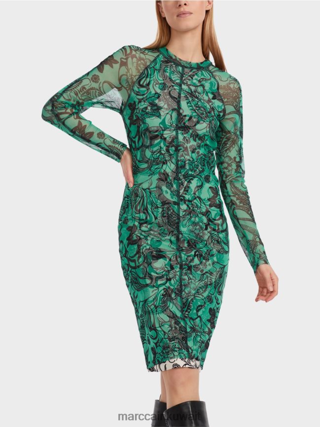 Marc Cain فستان من التول المطاطي يعانق الجسم LVN0D64 ملابس المينا