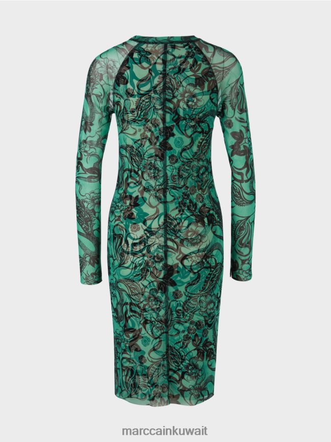 Marc Cain فستان من التول المطاطي يعانق الجسم LVN0D64 ملابس المينا