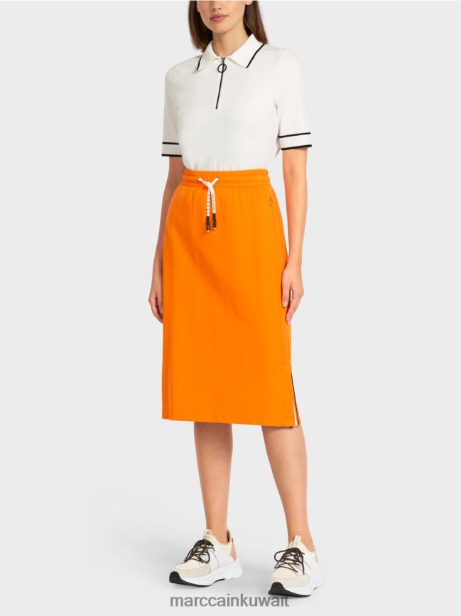 Marc Cain تنورة جيرسي رياضية LVN0D6502 ملابس برتقالي مشرق