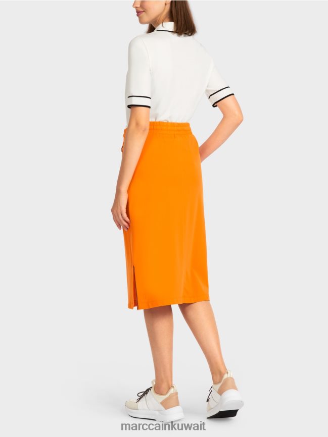 Marc Cain تنورة جيرسي رياضية LVN0D6502 ملابس برتقالي مشرق