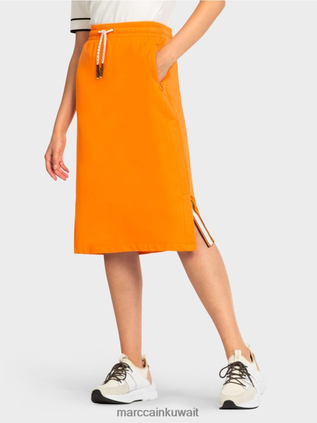 Marc Cain تنورة جيرسي رياضية LVN0D6502 ملابس برتقالي مشرق