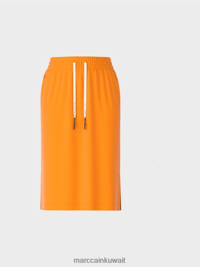 Marc Cain تنورة جيرسي رياضية LVN0D6502 ملابس برتقالي مشرق