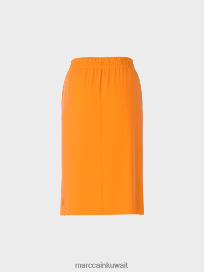 Marc Cain تنورة جيرسي رياضية LVN0D6502 ملابس برتقالي مشرق