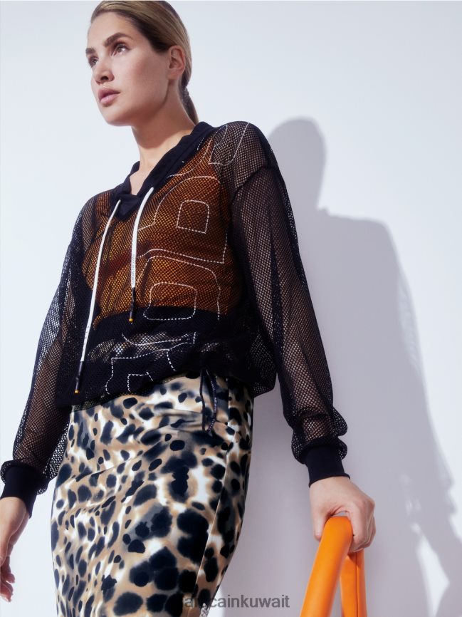 Marc Cain تنورة قصيرة بطبعة الفهد LVN0D6504 ملابس قهوة خفيفة