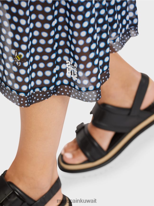 Marc Cain تنورة واسعة منقطة من الفيسكوز LVN0D6505 ملابس أسود