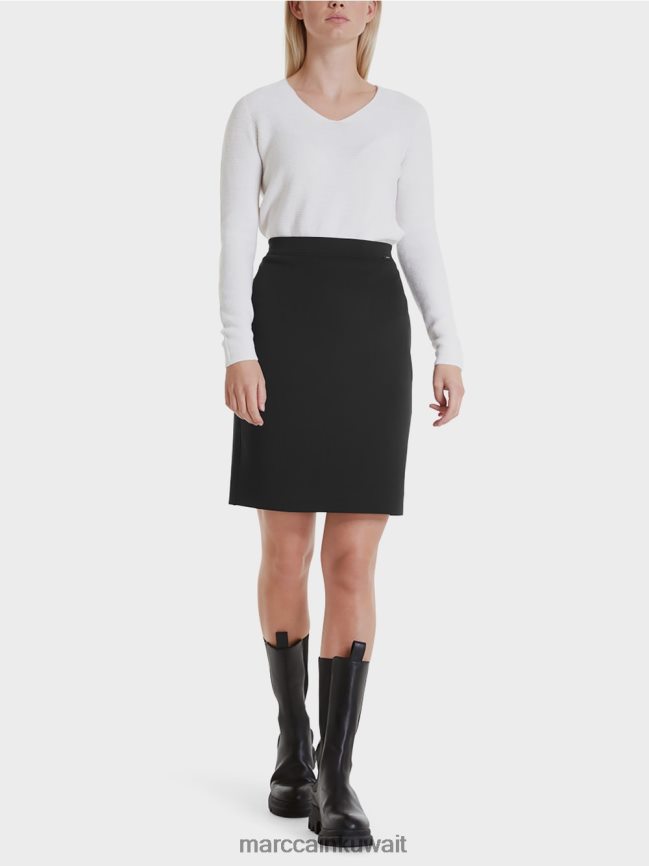 Marc Cain تنورة جيرسي تمتد LVN0D6515 ملابس أسود