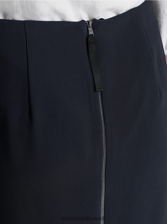 Marc Cain تنورة كريب LVN0D6517 ملابس منتصف الليل الأزرق