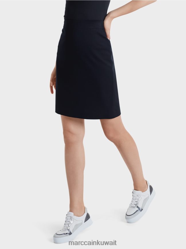 Marc Cain تنورة بطول الركبة LVN0D6518 ملابس منتصف الليل الأزرق