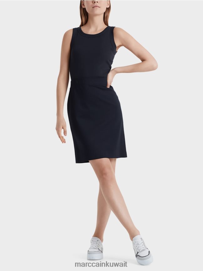 Marc Cain تنورة بطول الركبة LVN0D6518 ملابس منتصف الليل الأزرق