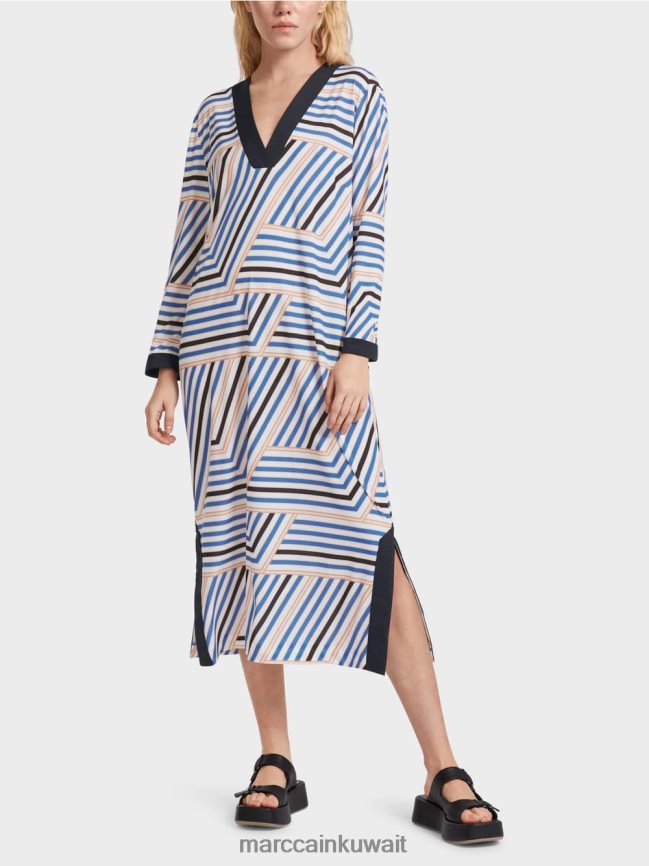 Marc Cain فستان ميدي بخطوط غير متكافئة LVN0D652 ملابس أزور