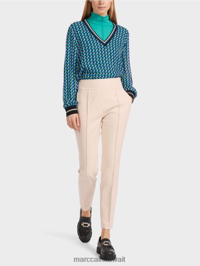 Marc Cain بنطال سليفن بسحاب جانبي LVN0D6522 ملابس اللوز زهر