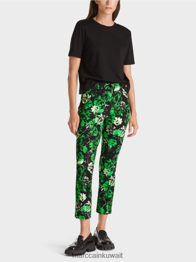 Marc Cain سيدني تمتد السراويل LVN0D6529 ملابس التفاح الأخضر الداكن