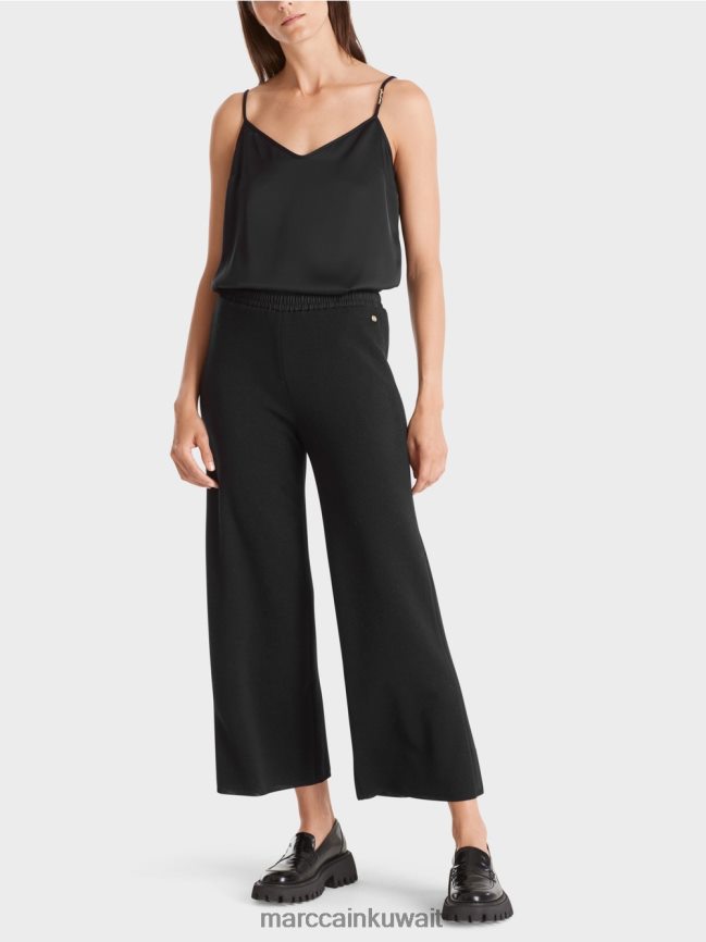 Marc Cain سراويل من الصوف محبوكة في ألمانيا LVN0D6530 ملابس أسود