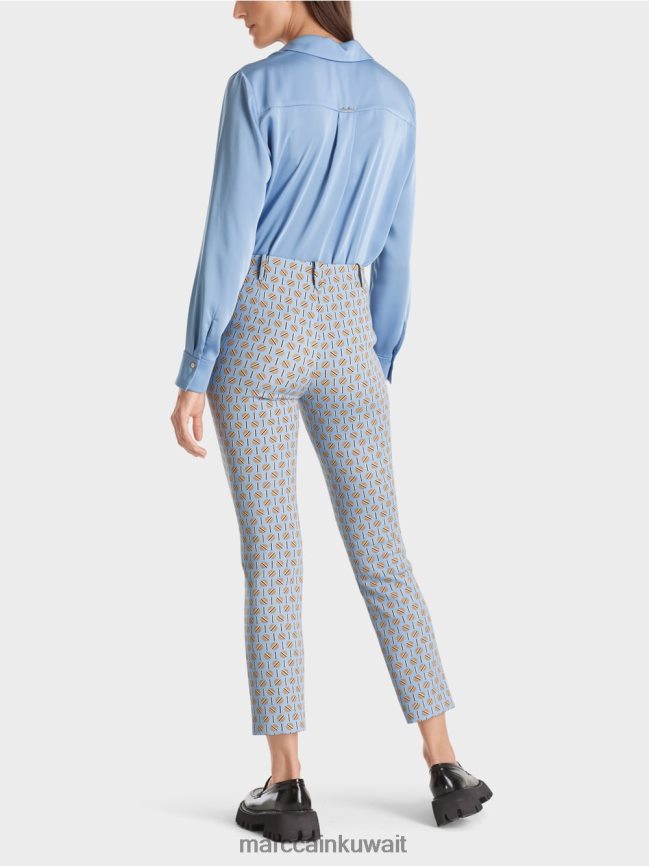 Marc Cain تمتد السراويل جيرسي سيدني LVN0D6548 ملابس سماء الصيف المظلمة