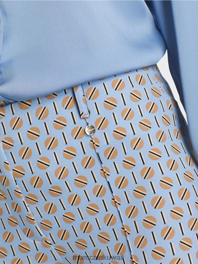 Marc Cain تمتد السراويل جيرسي سيدني LVN0D6548 ملابس سماء الصيف المظلمة