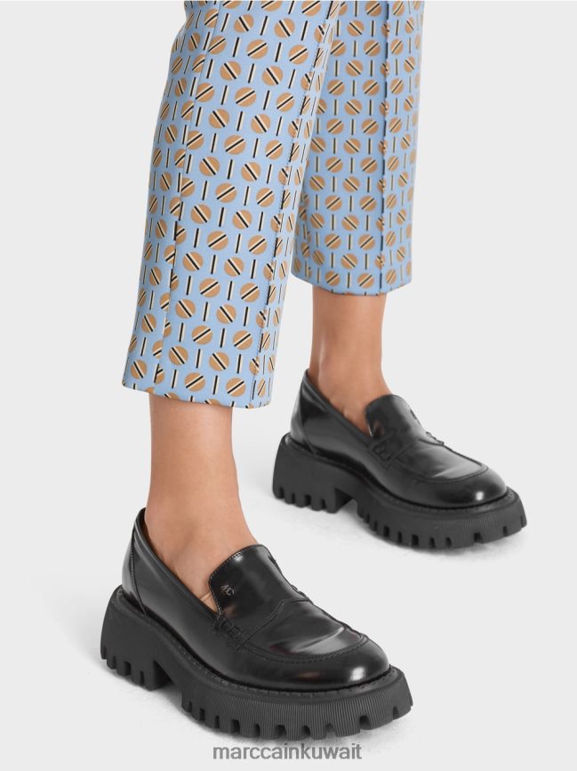 Marc Cain تمتد السراويل جيرسي سيدني LVN0D6548 ملابس سماء الصيف المظلمة