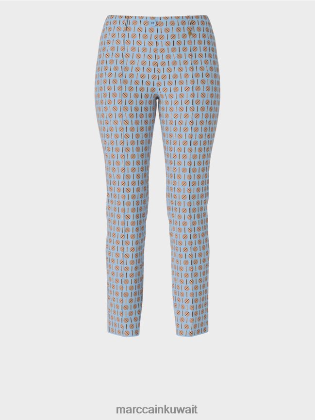 Marc Cain تمتد السراويل جيرسي سيدني LVN0D6548 ملابس سماء الصيف المظلمة