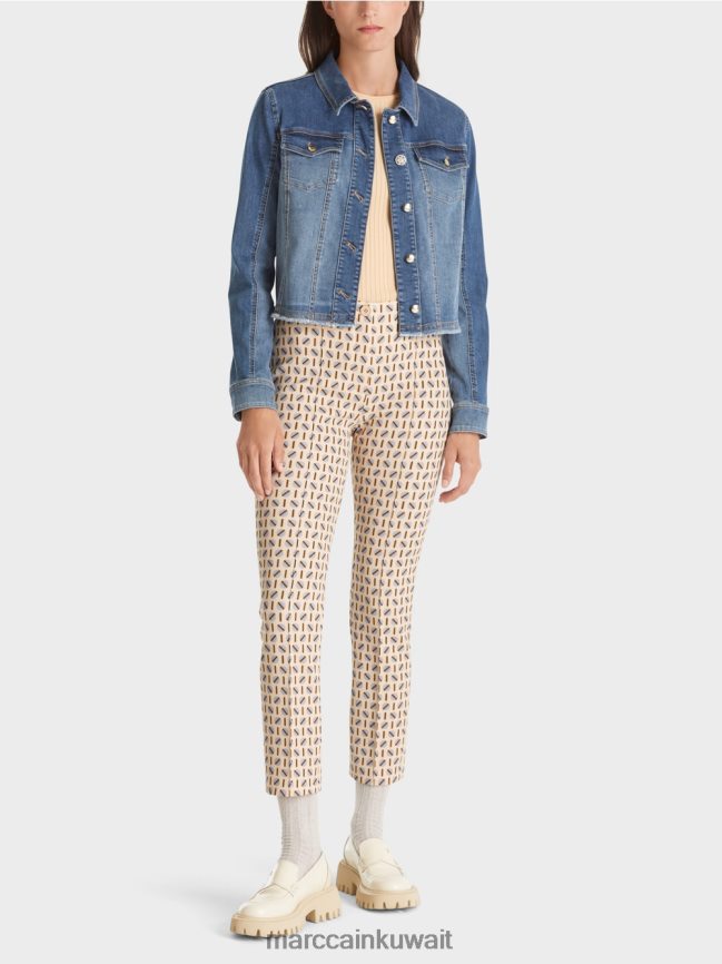 Marc Cain تمتد السراويل جيرسي سيدني LVN0D6549 ملابس كريم غامق