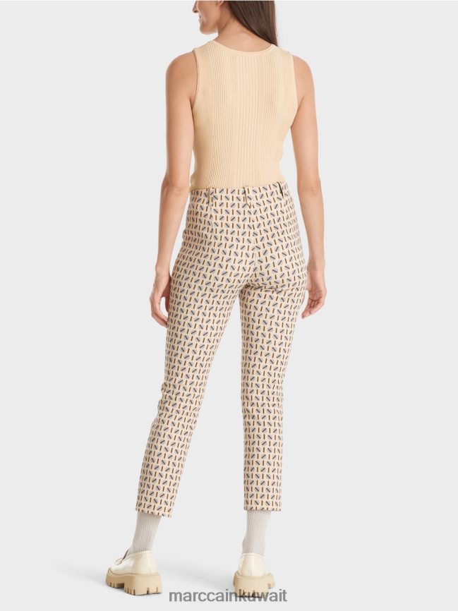 Marc Cain تمتد السراويل جيرسي سيدني LVN0D6549 ملابس كريم غامق