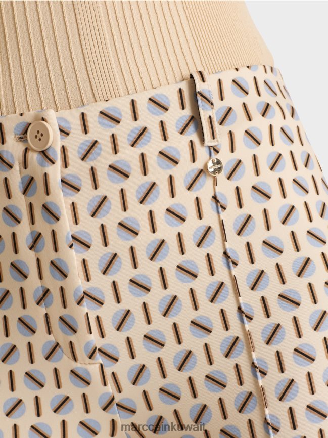 Marc Cain تمتد السراويل جيرسي سيدني LVN0D6549 ملابس كريم غامق