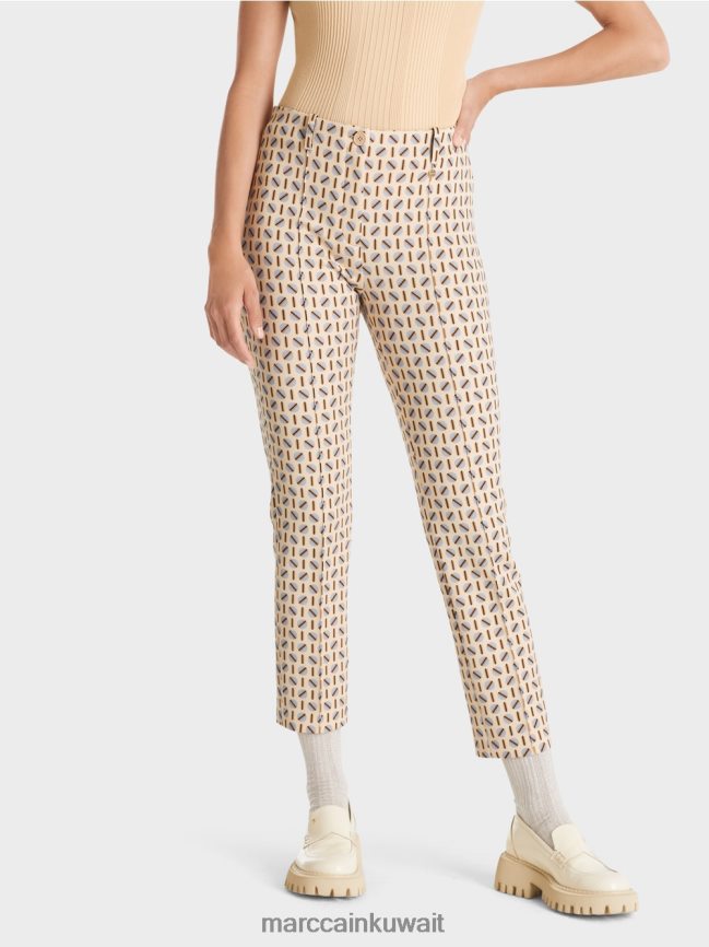 Marc Cain تمتد السراويل جيرسي سيدني LVN0D6549 ملابس كريم غامق